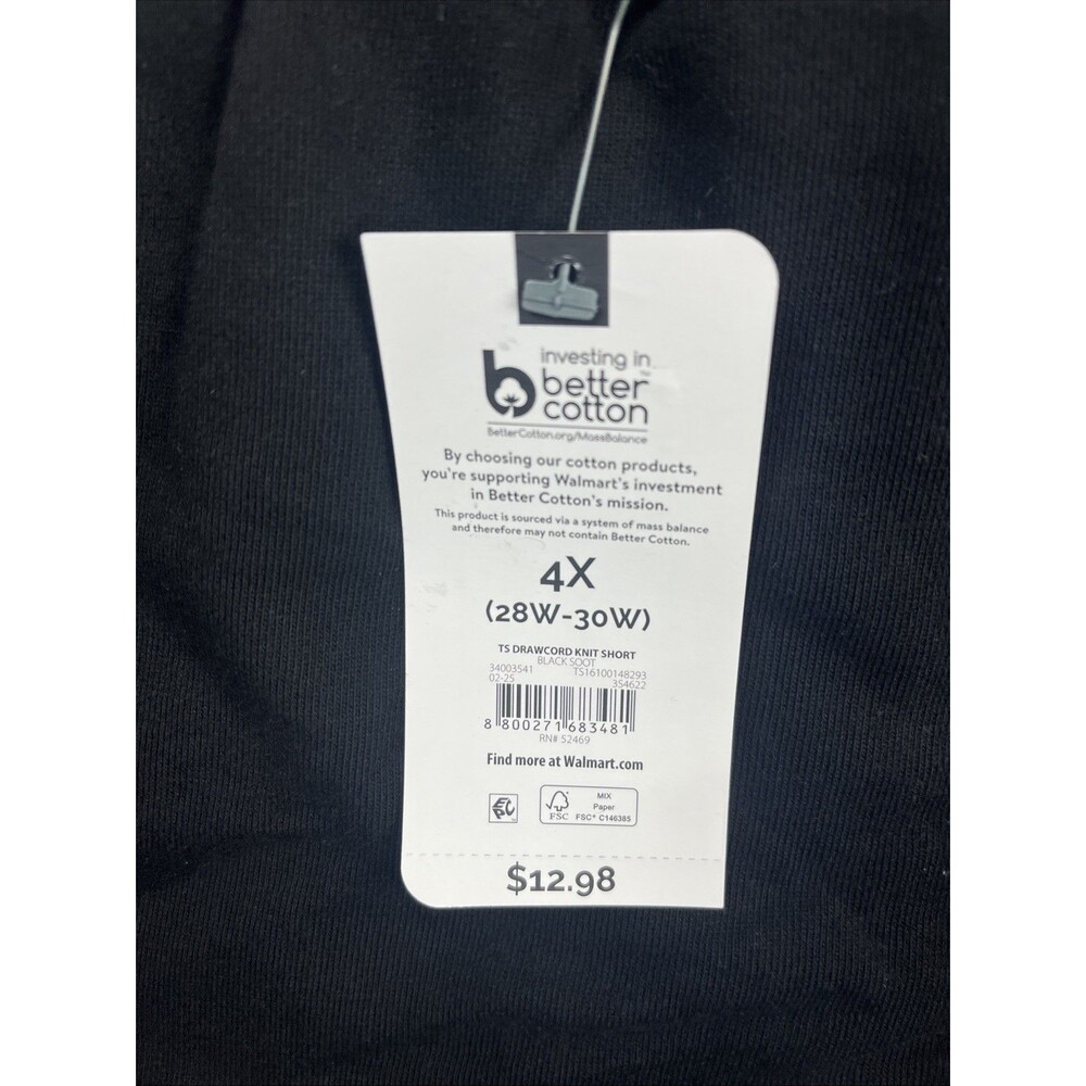 TERRA & SKY Drawcord Knit Shorts Sweat Black Size 4X 28W-30W NEW - Picture 10 of 10